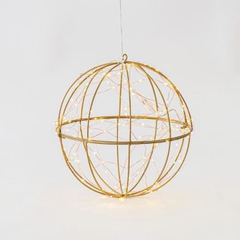 ΜΕΤΑΛΛΙΚΗ ΜΠΑΛΑ ΦΩΤΙΖΟΜΕΝΗ 120 ΘΕΡΜΑ ΛΕΥΚΑ LED 30cm IP44