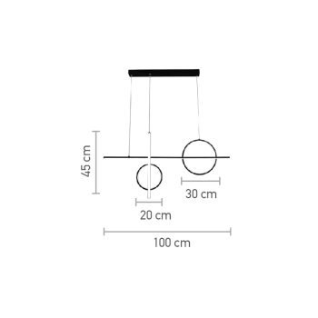 Alternative view of InLight Κρεμαστό φωτιστικό LED 55W 3CCT (by switch) σε μαύρη απόχρωση D:100cm (6043)