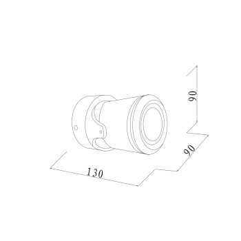 Alternative view of it-Lighting Crescent 1xGU10 Outdoor Spot Grey D:90x90x130mm (80206034)