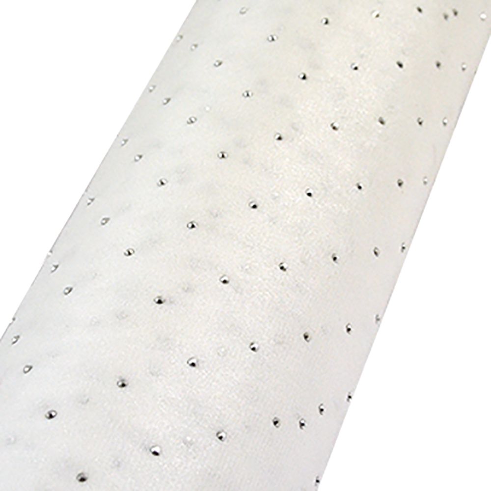 ΚΟΡΔ.ORGANZA WITH DIMONDS ΛΕΥΚΟ 48cmX3m
