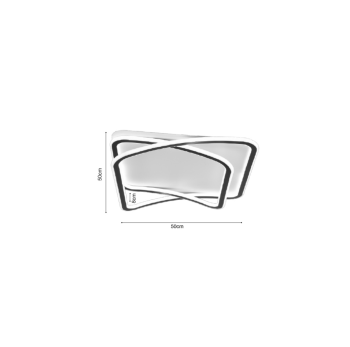 Alternative view of Inlight Πλαφονιέρα οροφής LED 38W 8800LM 3CCT από μαύρo μέταλλο και λευκό ακρυ΄λικό D:50x50cm (42038-Black/white)