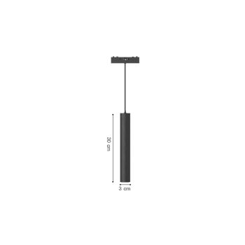 Alternative view of Inlight Κρεμαστό Φωτιστικό LED 6W 3000K-6000K για Ultra-Thin μαγνητική ράγα σε μαύρη απόχρωση by Tuya and Zigbee D:3X30cm (TMZ0060-Black)