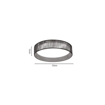 Alternative view of Inlight Πλαφονιέρα οροφής LED 24W 3CCT (by switch on base) από σχοινί και ακρυλικό D:33cm (42039-C)
