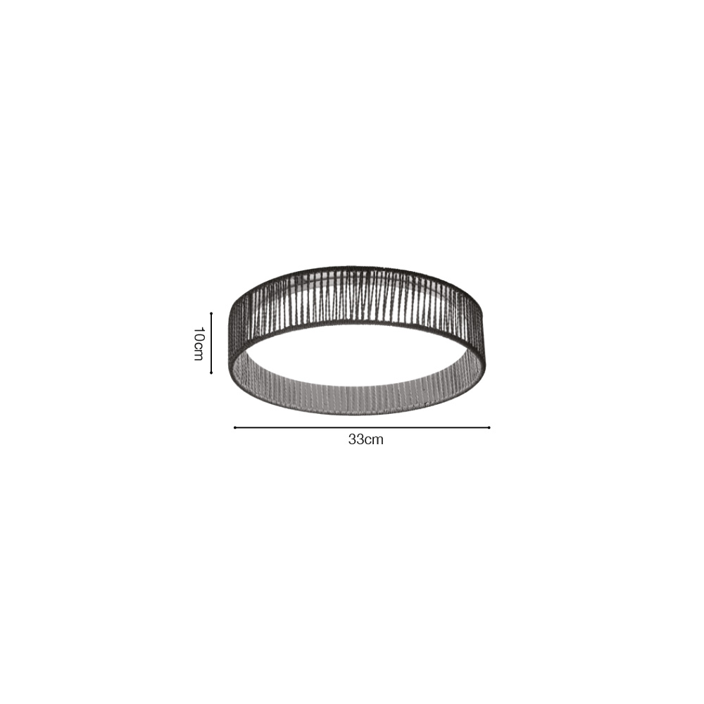 Inlight Πλαφονιέρα οροφής LED 24W 3CCT (by switch on base) από σχοινί και ακρυλικό D:33cm (42039-C) - Image 2