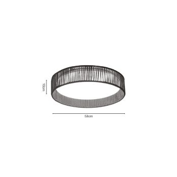 Alternative view of Inlight Πλαφονιέρα οροφής LED 45W 3CCT (by switch on base) από σχοινί και ακρυλικό D:53cm (42039-A)