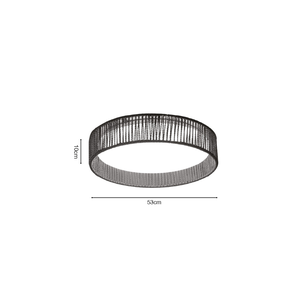 Inlight Πλαφονιέρα οροφής LED 45W 3CCT (by switch on base) από σχοινί και ακρυλικό D:53cm (42039-A) - Image 2