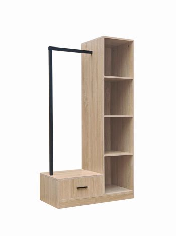 Alternative view of Έπιπλο εισόδου Erdeco  mdf σε φυσική απόχρωση 80x40x150εκ