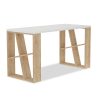 Γραφείο Honey pakoworld χρώμα λευκό - light oak 140x60x75εκ 119-001028