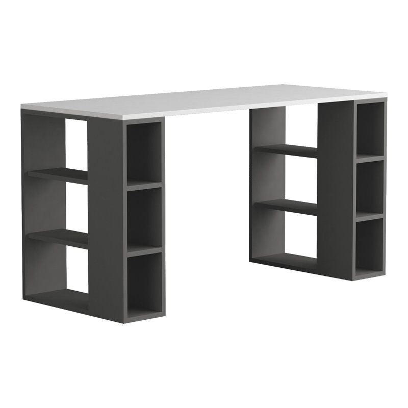 Γραφείο Colmar pakoworld σε λευκή-ανθρακί απόχρωση 140x60x75εκ 119-001246