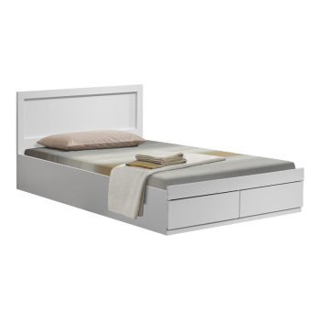 Κρεβάτι Olympus pakoworld με συρτάρι σε λευκή απόχρωση 120x200εκ 123-000247