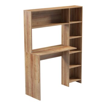 Γραφείο με βιβλιοθήκη Janson pakoworld σε oak απόχρωση 113.2x40x141.8εκ 230-000082