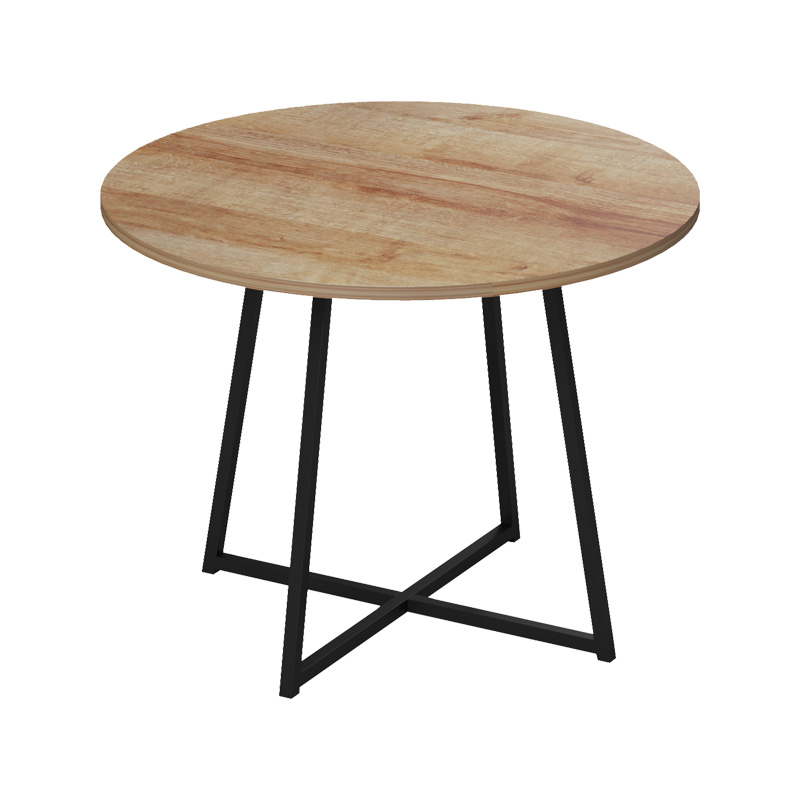 Τραπέζι Sarah Ι oak- μαύρα μεταλλικά πόδια Φ100x76εκ - Image 2