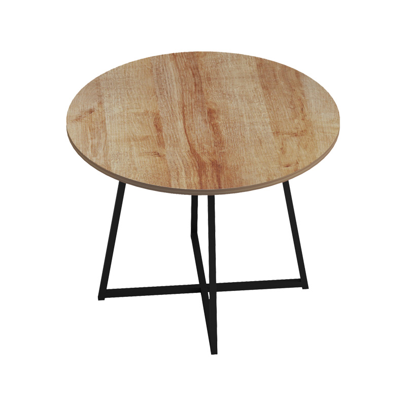 Τραπέζι Sarah Ι oak- μαύρα μεταλλικά πόδια Φ100x76εκ - Image 3