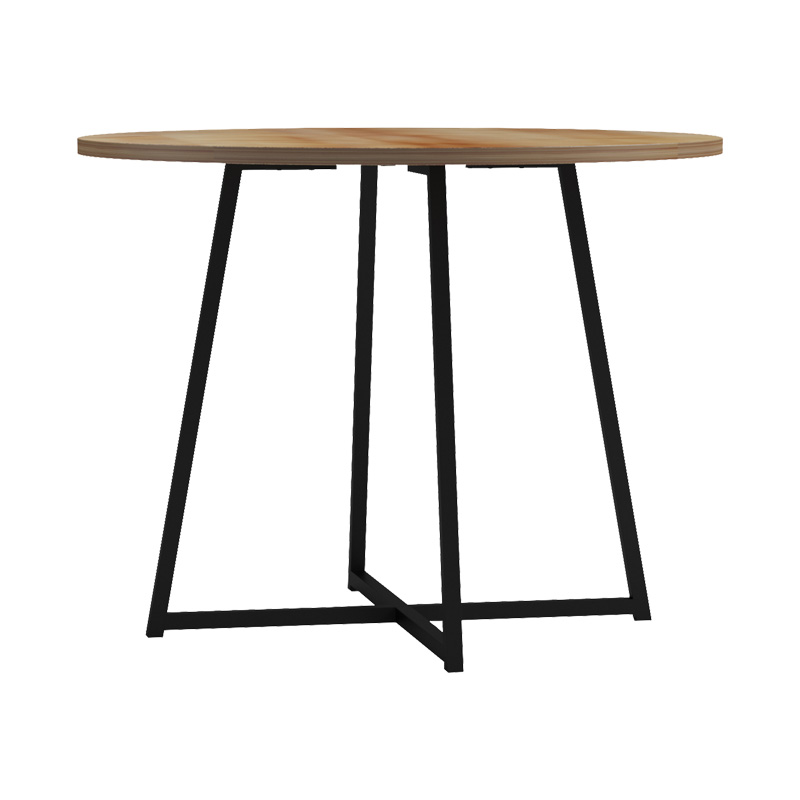 Τραπέζι Sarah Ι oak- μαύρα μεταλλικά πόδια Φ100x76εκ - Image 4