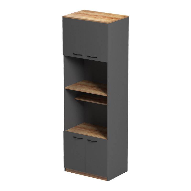 Ντουλάπα κουζίνας Rowan σε ανθρακί-oak απόχρωση 60x42x182εκ - Image 3