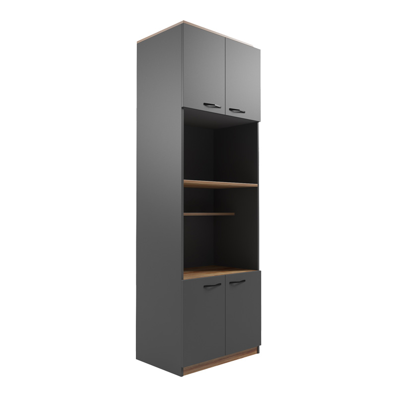 Ντουλάπα κουζίνας Rowan σε ανθρακί-oak απόχρωση 60x42x182εκ - Image 4