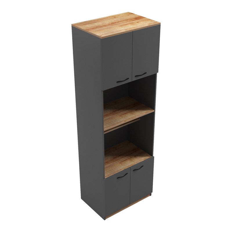 Ντουλάπα κουζίνας Rowan σε ανθρακί-oak απόχρωση 60x42x182εκ - Image 5