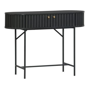 Κονσόλα Zeplen pakoworld MDF-μέταλλο σε μαύρη απόχρωση 100x35x75εκ 260-000031