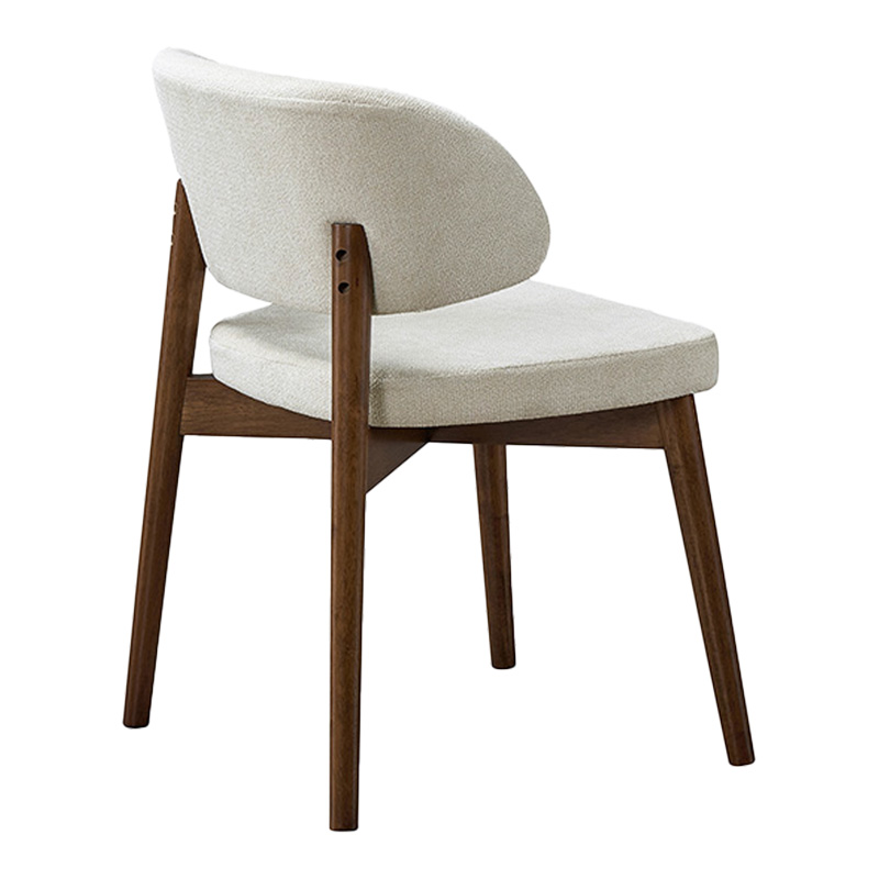 Καρέκλα Siena rubberwood σε καρυδί-εκρού απόχρωση 48x50x81εκ - Image 2