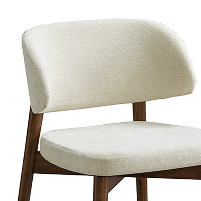 Καρέκλα Siena rubberwood σε καρυδί-εκρού απόχρωση 48x50x81εκ - Image 3