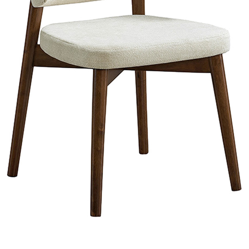 Καρέκλα Siena rubberwood σε καρυδί-εκρού απόχρωση 48x50x81εκ - Image 4