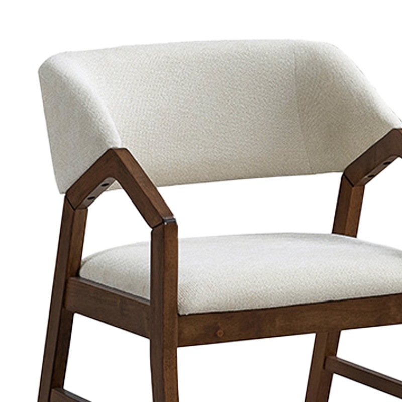 Πολυθρόνα Livia rubberwood σε καρυδί-εκρού απόχρωση 47.5x54.5x78εκ - Image 3