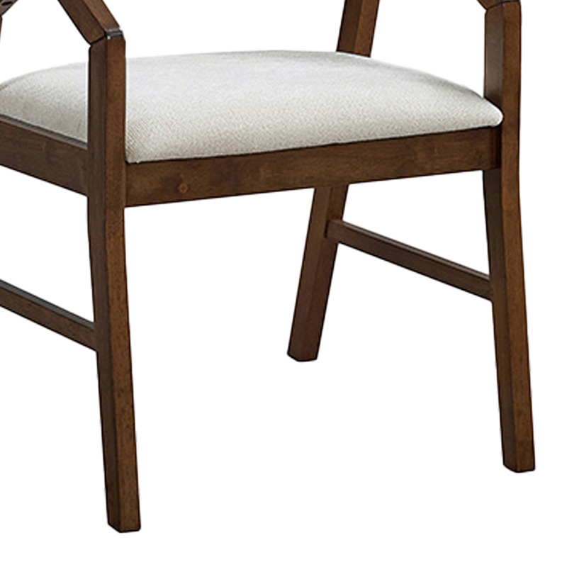 Πολυθρόνα Livia rubberwood σε καρυδί-εκρού απόχρωση 47.5x54.5x78εκ - Image 4