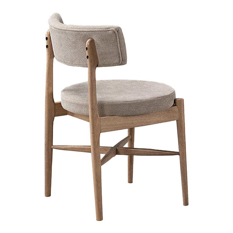 Καρέκλα Raudi rubberwood σε φυσική-μπεζ απόχρωση 45.5x45.5x81εκ - Image 2
