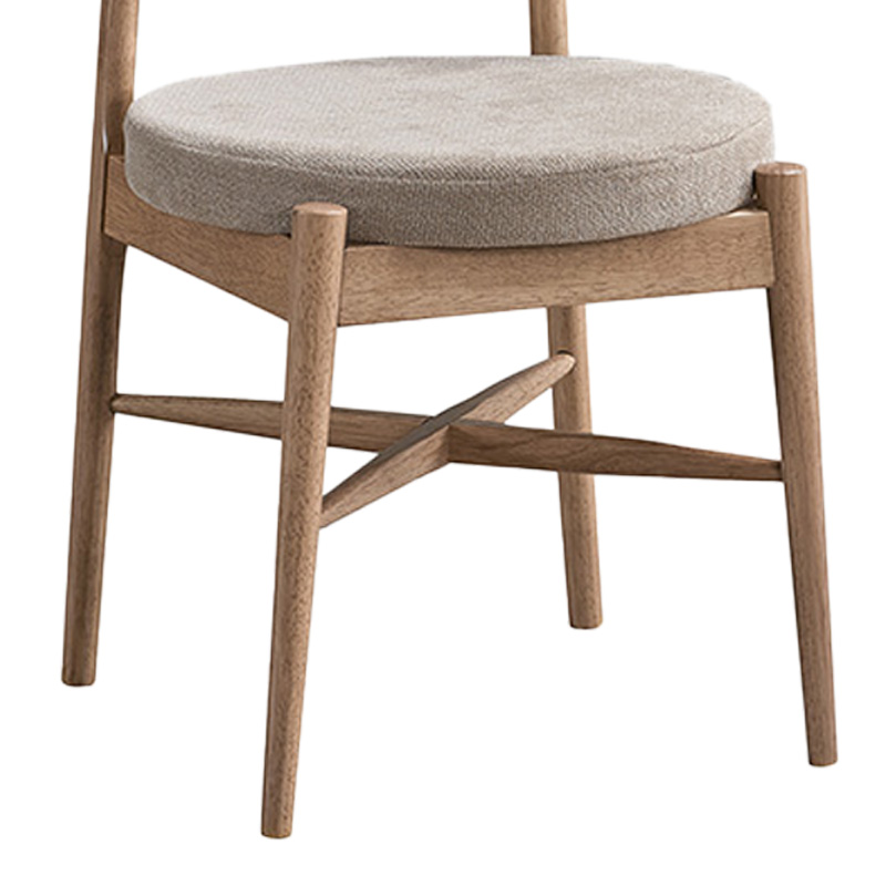 Καρέκλα Raudi rubberwood σε φυσική-μπεζ απόχρωση 45.5x45.5x81εκ - Image 4