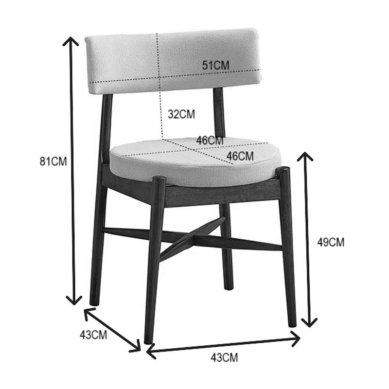 Καρέκλα Raudi rubberwood σε φυσική-μπεζ απόχρωση 45.5x45.5x81εκ - Image 5