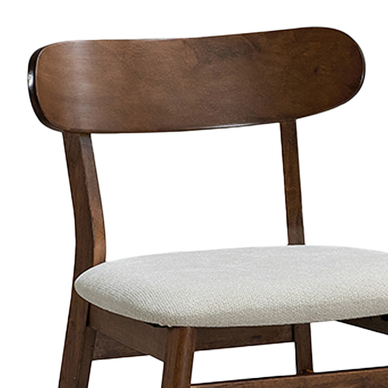 Καρέκλα Cairo rubberwood σε καρυδί-εκρού απόχρωση 47x47x76εκ - Image 3