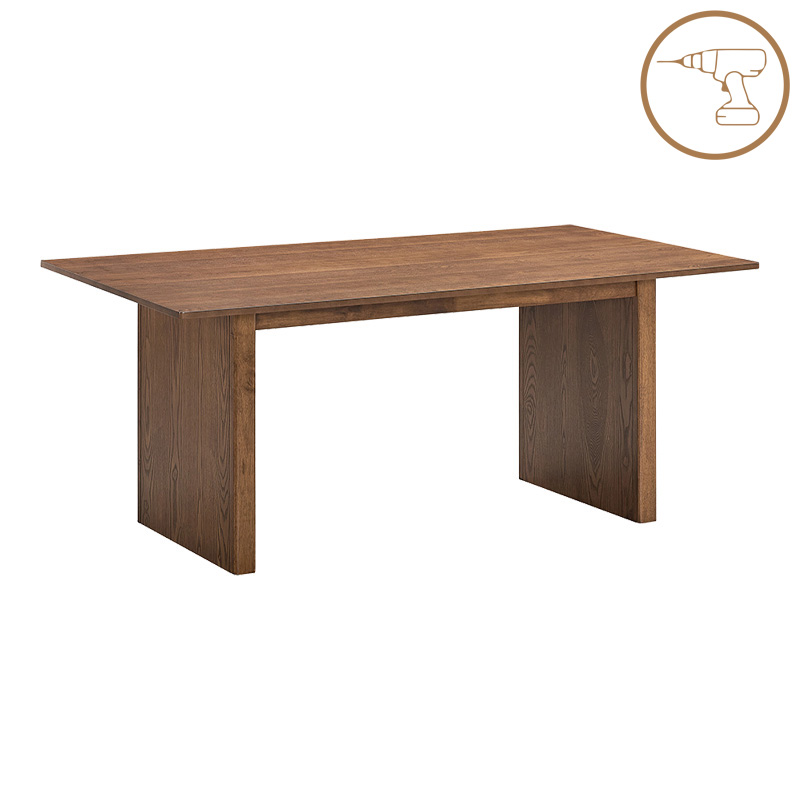 Τραπεζαρία Eleganza-Raudi σετ 7τεμ mdf σε καρυδί-εκρού απόχρωση 180x99x75.8εκ - Image 4