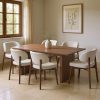 Τραπεζαρία Eleganza-Siena pakoworld σετ 7τεμ mdf σε καρυδί-εκρού απόχρωση 180x99x75.8εκ 381-000012