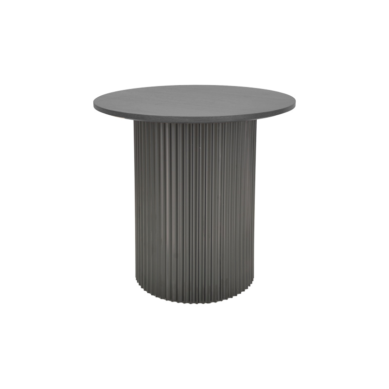 Βοηθητικό τραπέζι Dovel mdf-μέταλλο σε μαύρη απόχρωση Φ50x50εκ - Image 2