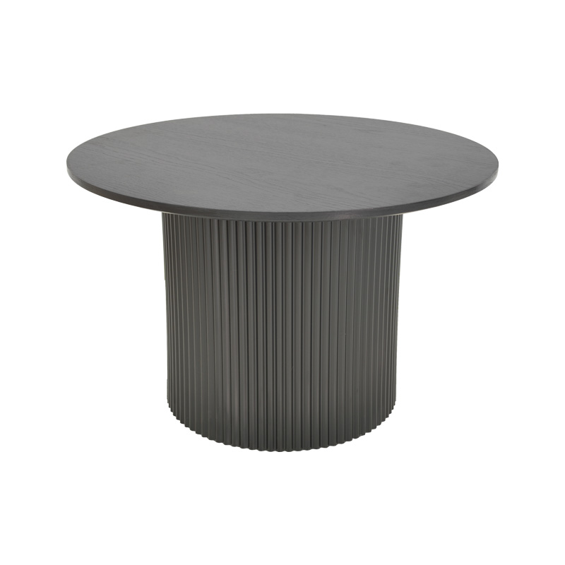 Τραπέζι σαλονιού Dovel mdf-μεταλλο σε μαύρη απόχρωση Φ70x45εκ - Image 2