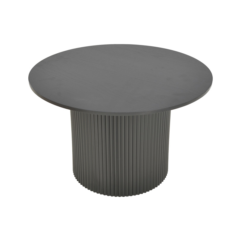 Τραπέζι σαλονιού Dovel mdf-μεταλλο σε μαύρη απόχρωση Φ70x45εκ - Image 3