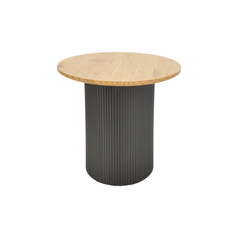 Βοηθητικό τραπέζι Dovel mdf σε sonoma -μαύρο μέταλλο Φ50x50εκ - Image 2
