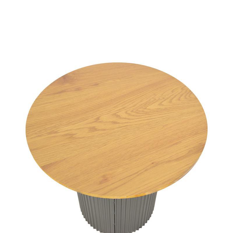 Βοηθητικό τραπέζι Dovel mdf σε sonoma -μαύρο μέταλλο Φ50x50εκ - Image 4
