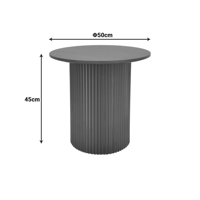 Βοηθητικό τραπέζι Dovel mdf σε sonoma -μαύρο μέταλλο Φ50x50εκ - Image 5