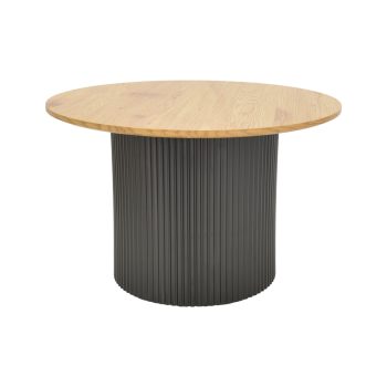 Alternative view of Τραπέζι σαλονιού Dovel  mdf σε sonoma-μαύρο μέταλλο Φ70x45εκ