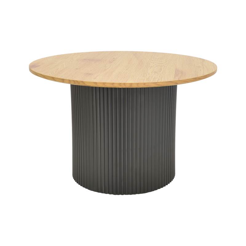 Τραπέζι σαλονιού Dovel mdf σε sonoma-μαύρο μέταλλο Φ70x45εκ - Image 2