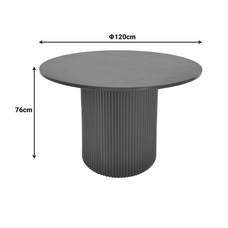 Τραπέζι Karulo mdf σε μαύρη απόχρωση Φ120x76εκ - Image 4