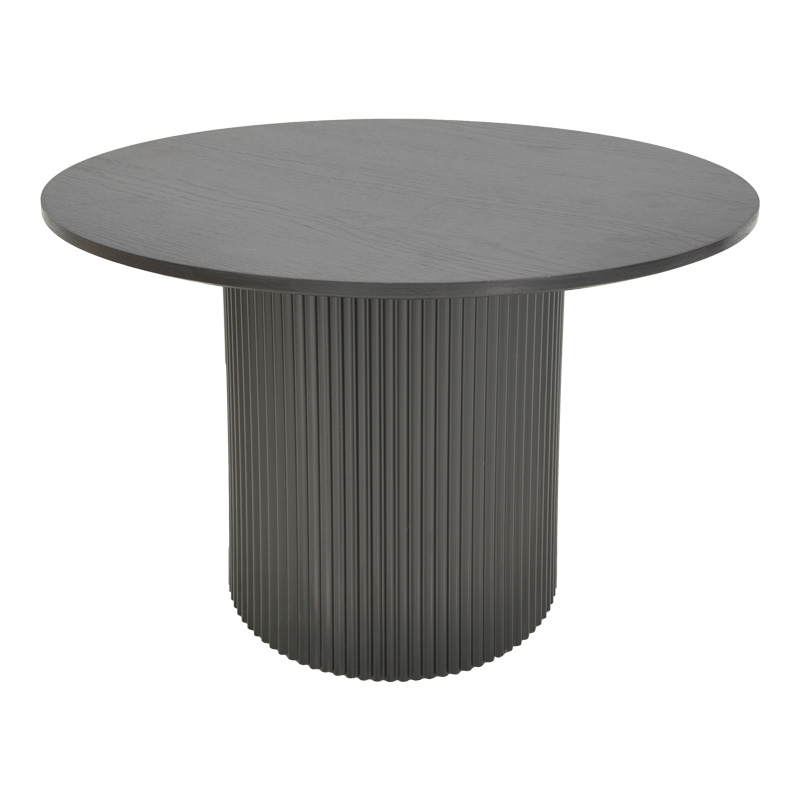 Τραπέζι Karulo pakoworld mdf σε μαύρη απόχρωση Φ120x76εκ 029-000356
