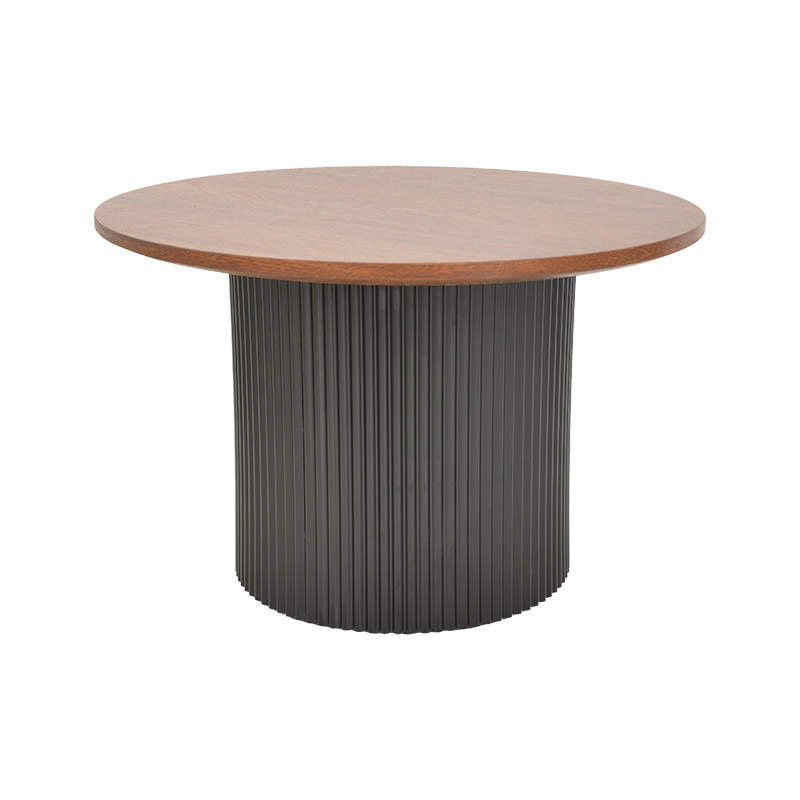 Tραπέζια σαλονιού Dovel mdf σετ 2τεμ. καρυδι-μαύρο μεταλλο - Image 2