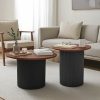 Tραπέζια σαλονιού Dovel pakoworld mdf σετ 2τεμ. καρυδι-μαύρο 029-000426