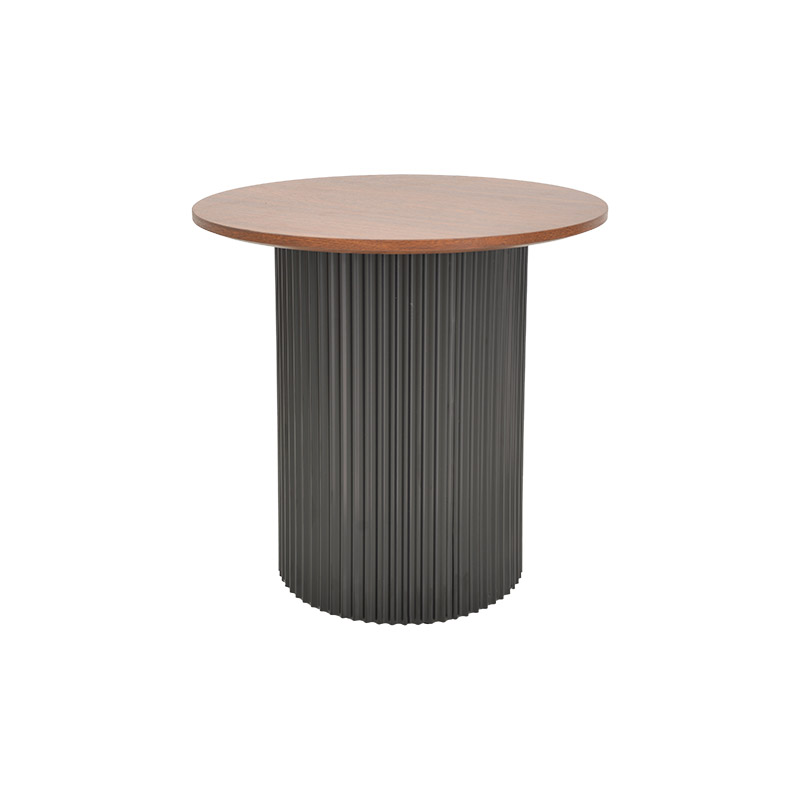 Tραπέζια σαλονιού Dovel mdf σετ 2τεμ. καρυδι-μαύρο μεταλλο - Image 3