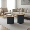 Tραπέζια σαλονιού Dovel pakoworld mdf σετ 2τεμ. sonoma-μαύρο 029-000427