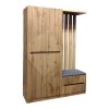 Έπιπλο εισόδου Zomie pakoworld σε oak απόχρωση 131x41.5x180.4εκ 049-000114