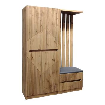 Έπιπλο εισόδου Zomie pakoworld σε oak απόχρωση 131x41.5x180.4εκ 049-000114