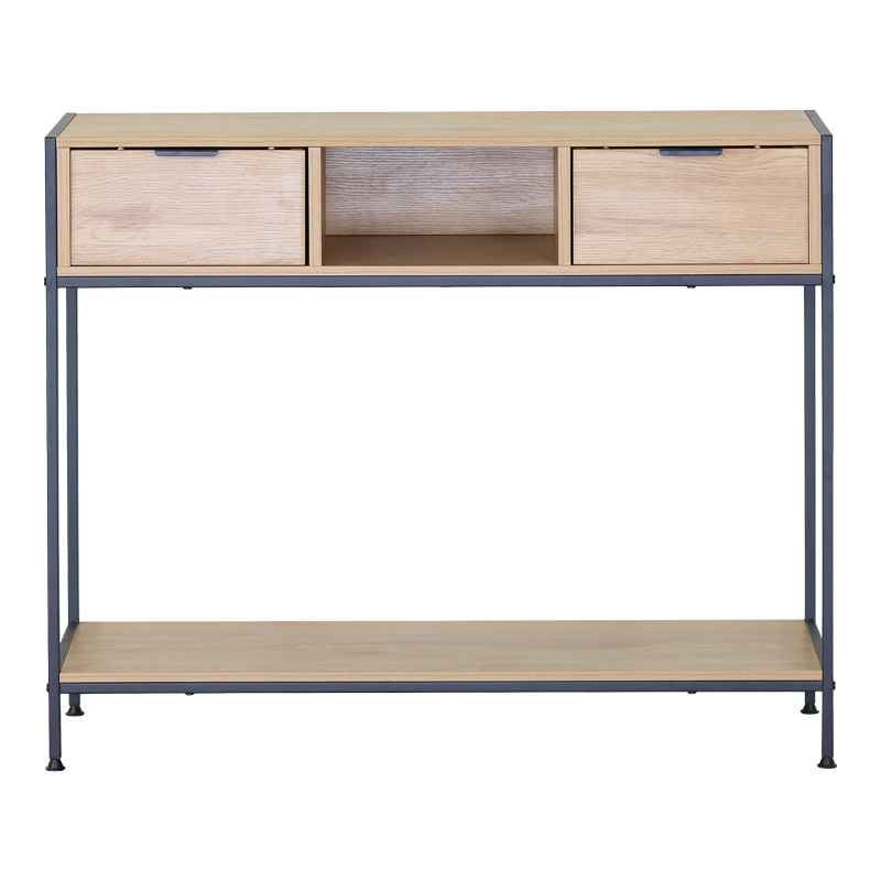 Κονσόλα Regando σε oak απόχρωση με μαύρο μέταλλο 100x35x80εκ - Image 3